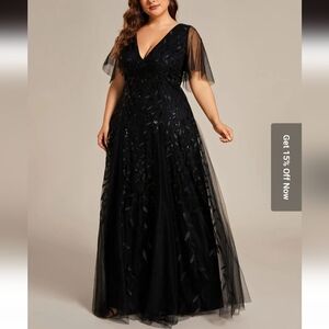 NWT Ever Pretty Black Maxi Formal Dress Custom Size 18/20